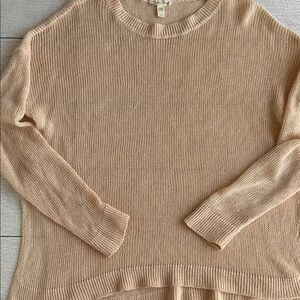 Eileen Fisher pullover sweater S Organic Linen lightweight EUC Vanilla cream
